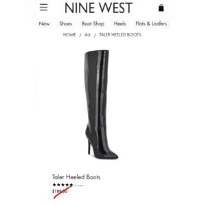 NIB Nine West Taler3 Patent Leather Boots 10
